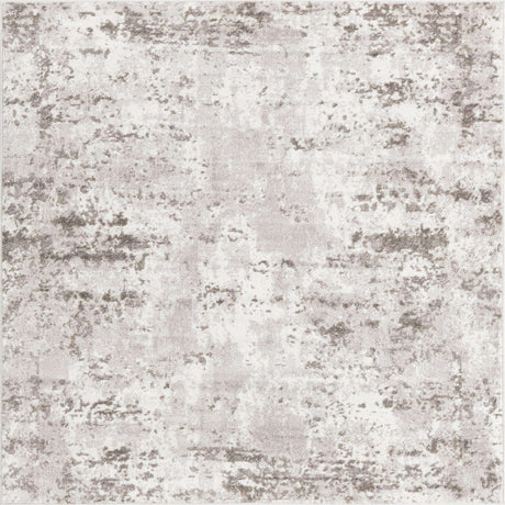 Stone Gray 6' x 6' Eos Square Area Rug 100% Polypropylene Stain Resistant Carpet With Cotton Backing Marbled Design for Living, Dining Room, Office for Sale at Rug Engine
