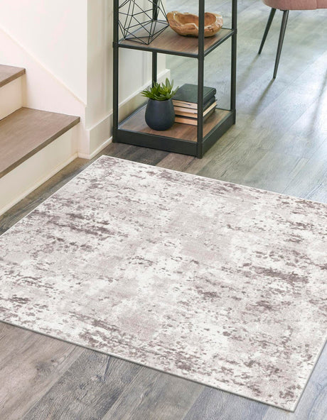 Stone Gray 7' 10 x 7' 10 Eos Square Area Rug 100% Polypropylene Stain Resistant Carpet With Cotton Backing Marbled Design for Living, Dining Room, Office for Sale at Rug Engine