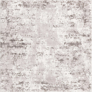 Stone Gray 5' x 5' Eos Square Area Rug 100% Polypropylene Stain Resistant Carpet With Cotton Backing Marbled Design for Living, Dining Room, Office for Sale at Rug Engine