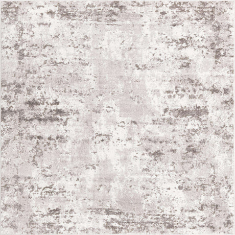 Stone Gray 5' x 5' Eos Square Area Rug 100% Polypropylene Stain Resistant Carpet With Cotton Backing Marbled Design for Living, Dining Room, Office for Sale at Rug Engine