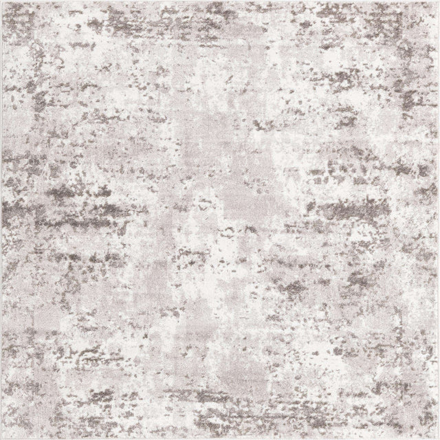 Stone Gray 5' x 5' Eos Square Area Rug 100% Polypropylene Stain Resistant Carpet With Cotton Backing Marbled Design for Living, Dining Room, Office for Sale at Rug Engine