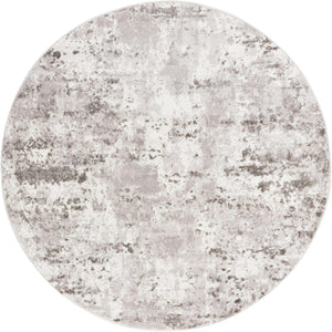 Stone Gray 5' x 5' Eos Round Area Rug 100% Polypropylene Stain Resistant Carpet With Cotton Backing Marbled Design for Living, Dining Room, Office for Sale at Rug Engine