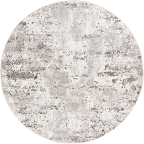 Stone Gray 5' x 5' Eos Round Area Rug 100% Polypropylene Stain Resistant Carpet With Cotton Backing Marbled Design for Living, Dining Room, Office for Sale at Rug Engine