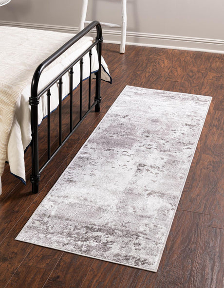 Stone Gray 2' x 6' Eos Runner Area Rug 100% Polypropylene Stain Resistant Carpet With Cotton Backing Marbled Design for Living, Dining Room, Office for Sale at Rug Engine