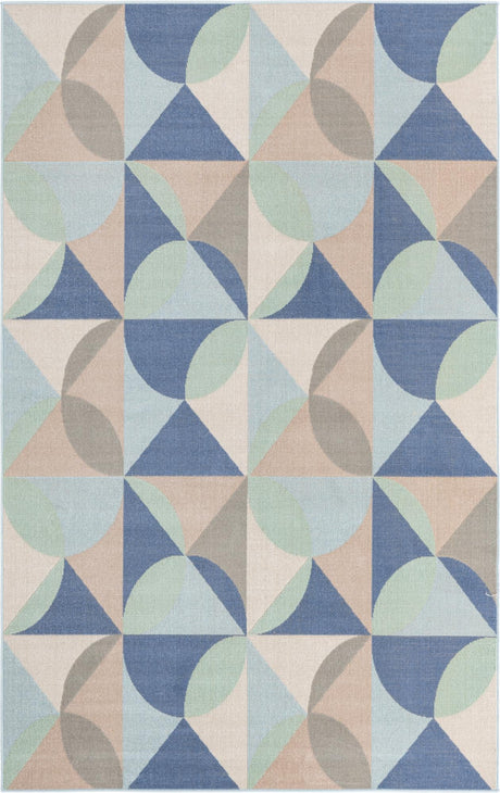 Blue 1' 4 x 1' 4 Lotus Sample Area Rug 100% Polypropylene Modern Contemporary Colorful Carpet Easy Clean for Living Room, Kitchen, Dining, Office for Sale at Rug Engine