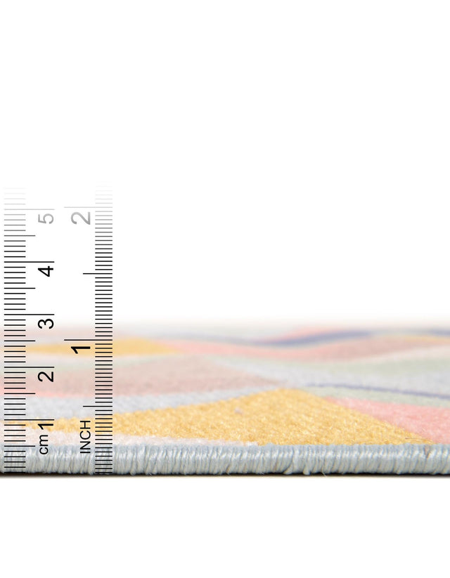 Multicolor 3' 3 x 3' 3 Lotus Round Area Rug 100% Polypropylene Modern Contemporary Colorful Carpet Easy Clean for Living Room, Kitchen, Dining, Office for Sale at Rug Engine