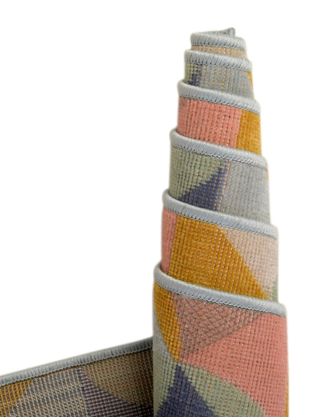 Multicolor 3' 3 x 3' 3 Lotus Round Area Rug 100% Polypropylene Modern Contemporary Colorful Carpet Easy Clean for Living Room, Kitchen, Dining, Office for Sale at Rug Engine