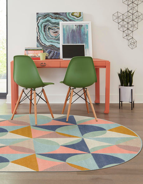 Multicolor 5' x 8' Lotus Oval Area Rug 100% Polypropylene Modern Contemporary Colorful Carpet Easy Clean for Living Room, Kitchen, Dining, Office for Sale at Rug Engine