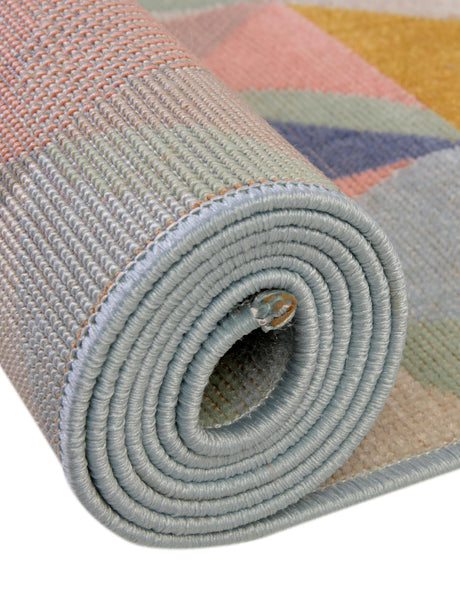 Multicolor 5' x 8' Lotus Oval Area Rug 100% Polypropylene Modern Contemporary Colorful Carpet Easy Clean for Living Room, Kitchen, Dining, Office for Sale at Rug Engine