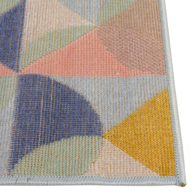 Multicolor 6' x 6' Lotus Square Area Rug 100% Polypropylene Modern Contemporary Colorful Carpet Easy Clean for Living Room, Kitchen, Dining, Office for Sale at Rug Engine