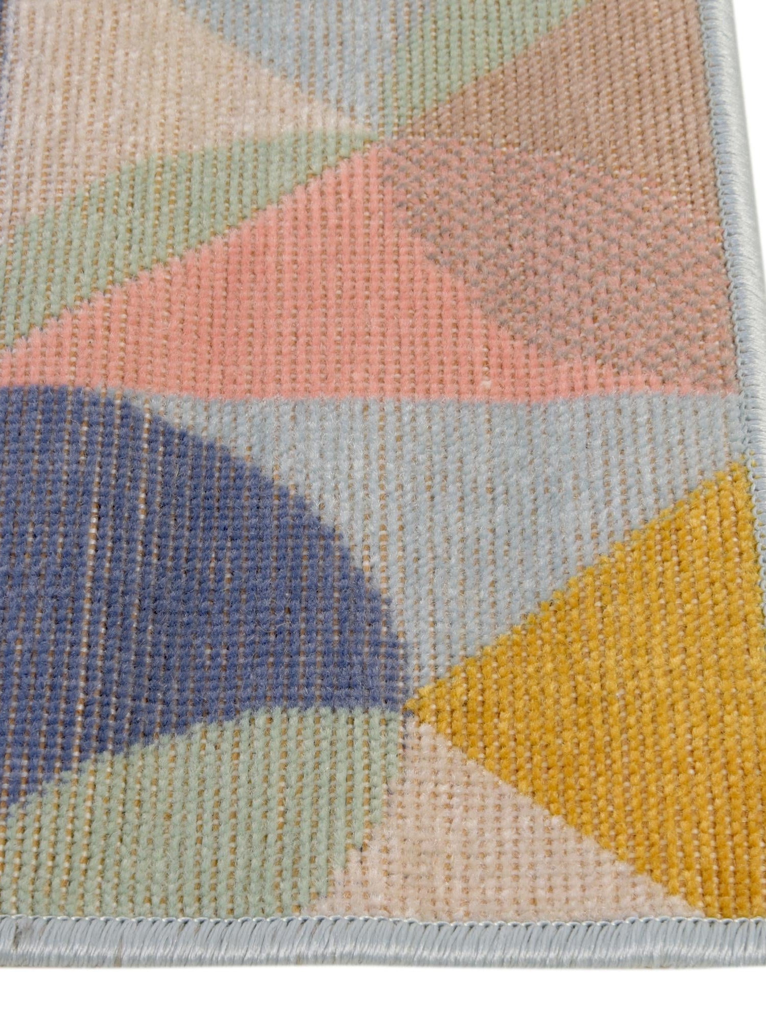 Multicolor 2' x 6' Lotus Runner Area Rug 100% Polypropylene Modern Contemporary Colorful Carpet Easy Clean for Living Room, Kitchen, Dining, Office for Sale at Rug Engine