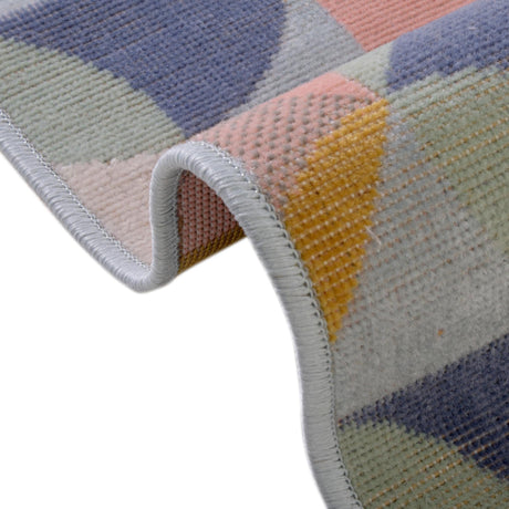 Multicolor 2' x 10' Lotus Runner Area Rug 100% Polypropylene Modern Contemporary Colorful Carpet Easy Clean for Living Room, Kitchen, Dining, Office for Sale at Rug Engine