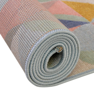 Multicolor 2' x 10' Lotus Runner Area Rug 100% Polypropylene Modern Contemporary Colorful Carpet Easy Clean for Living Room, Kitchen, Dining, Office for Sale at Rug Engine
