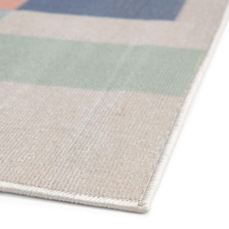 Multicolor 5' x 5' Lotus Square Area Rug 100% Polypropylene Modern Contemporary Colorful Carpet Easy Clean for Living Room, Kitchen, Dining, Office for Sale at Rug Engine