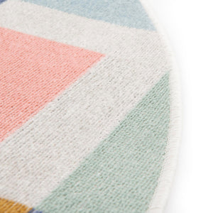 Multicolor 3' 3 x 3' 3 Lotus Round Area Rug 100% Polypropylene Modern Contemporary Colorful Carpet Easy Clean for Living Room, Kitchen, Dining, Office for Sale at Rug Engine