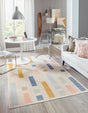 Multicolor 1' 4 x 1' 4 Lotus Sample Area Rug 100% Polypropylene Modern Contemporary Colorful Carpet Easy Clean for Living Room, Kitchen, Dining, Office for Sale at Rug Engine