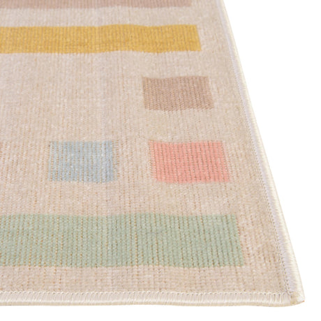 Multicolor 2' x 10' Lotus Runner Area Rug 100% Polypropylene Modern Contemporary Colorful Carpet Easy Clean for Living Room, Kitchen, Dining, Office for Sale at Rug Engine