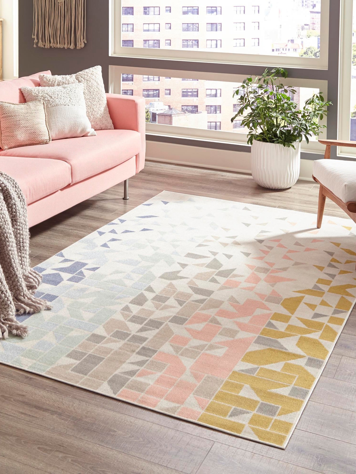 Multicolor 1' 4 x 1' 4 Lotus Sample Area Rug 100% Polypropylene Modern Contemporary Colorful Carpet Easy Clean for Living Room, Kitchen, Dining, Office for Sale at Rug Engine