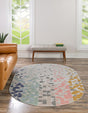 Multicolor 8' x 10' Lotus Oval Area Rug 100% Polypropylene Modern Contemporary Colorful Carpet Easy Clean for Living Room, Kitchen, Dining, Office for Sale at Rug Engine