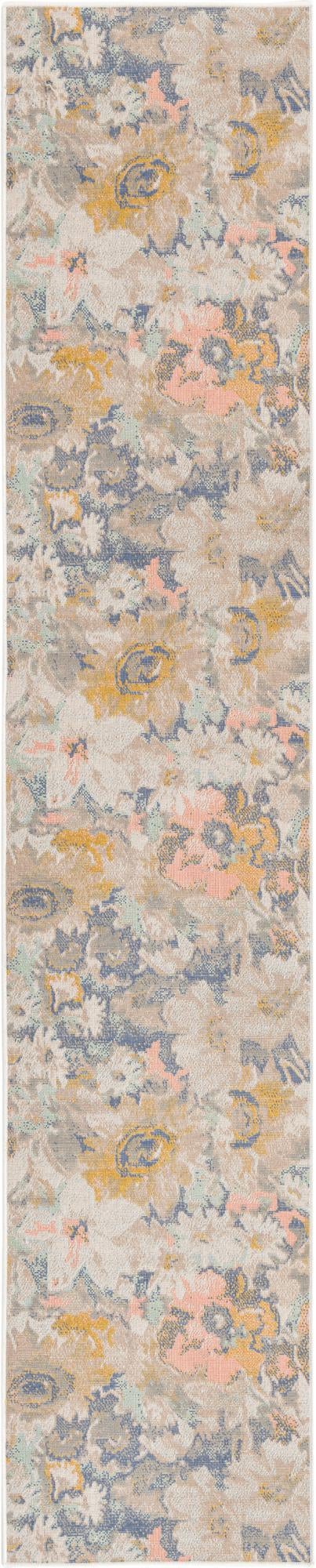 Multicolor 2' x 10' Lotus Runner Area Rug 100% Polypropylene Modern Contemporary Colorful Carpet Easy Clean for Living Room, Kitchen, Dining, Office for Sale at Rug Engine