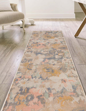 Multicolor 2' x 10' Lotus Runner Area Rug 100% Polypropylene Modern Contemporary Colorful Carpet Easy Clean for Living Room, Kitchen, Dining, Office for Sale at Rug Engine