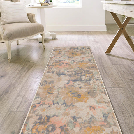 Multicolor 2' x 10' Lotus Runner Area Rug 100% Polypropylene Modern Contemporary Colorful Carpet Easy Clean for Living Room, Kitchen, Dining, Office for Sale at Rug Engine