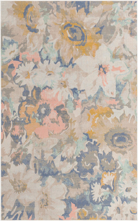 Multicolor 1' 4 x 1' 4 Lotus Sample Area Rug 100% Polypropylene Modern Contemporary Colorful Carpet Easy Clean for Living Room, Kitchen, Dining, Office for Sale at Rug Engine