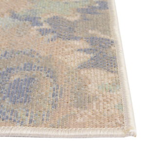 Blue 6' x 6' Lotus Square Area Rug 100% Polypropylene Modern Contemporary Colorful Carpet Easy Clean for Living Room, Kitchen, Dining, Office for Sale at Rug Engine