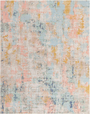 Multicolor 7' 10 x 10' Lotus Rectangle Area Rug 100% Polypropylene Modern Contemporary Colorful Carpet Easy Clean for Living Room, Kitchen, Dining, Office for Sale at Rug Engine
