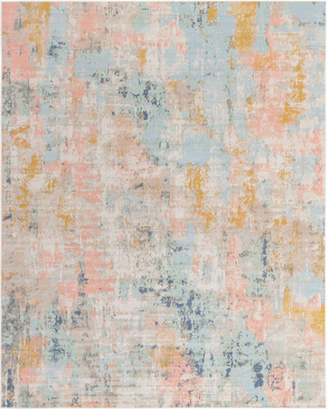 Multicolor 7' 10 x 10' Lotus Rectangle Area Rug 100% Polypropylene Modern Contemporary Colorful Carpet Easy Clean for Living Room, Kitchen, Dining, Office for Sale at Rug Engine