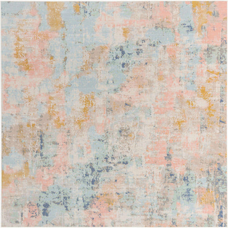 Multicolor 8' x 8' Lotus Square Area Rug 100% Polypropylene Modern Contemporary Colorful Carpet Easy Clean for Living Room, Kitchen, Dining, Office for Sale at Rug Engine