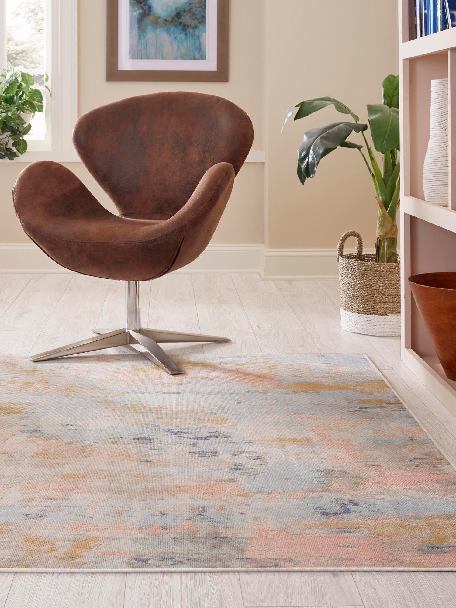 Multicolor 9' x 12' Lotus Rectangle Area Rug 100% Polypropylene Modern Contemporary Colorful Carpet Easy Clean for Living Room, Kitchen, Dining, Office for Sale at Rug Engine