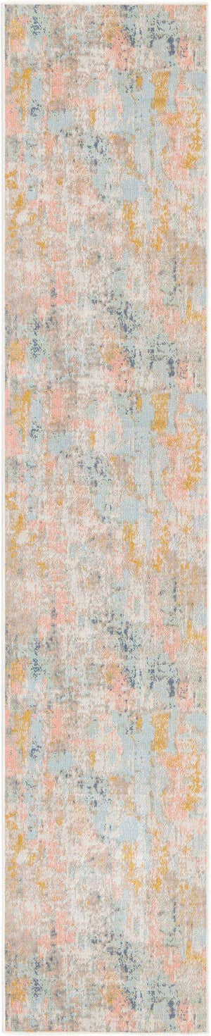 Multicolor 2' x 10' Lotus Runner Area Rug 100% Polypropylene Modern Contemporary Colorful Carpet Easy Clean for Living Room, Kitchen, Dining, Office for Sale at Rug Engine