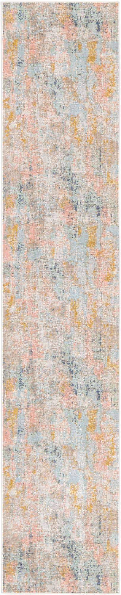 Multicolor 2' x 10' Lotus Runner Area Rug 100% Polypropylene Modern Contemporary Colorful Carpet Easy Clean for Living Room, Kitchen, Dining, Office for Sale at Rug Engine