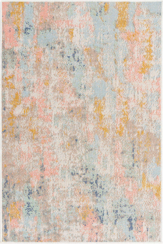 Multicolor 2' 2 x 3' Lotus Rectangle Area Rug 100% Polypropylene Modern Contemporary Colorful Carpet Easy Clean for Living Room, Kitchen, Dining, Office for Sale at Rug Engine