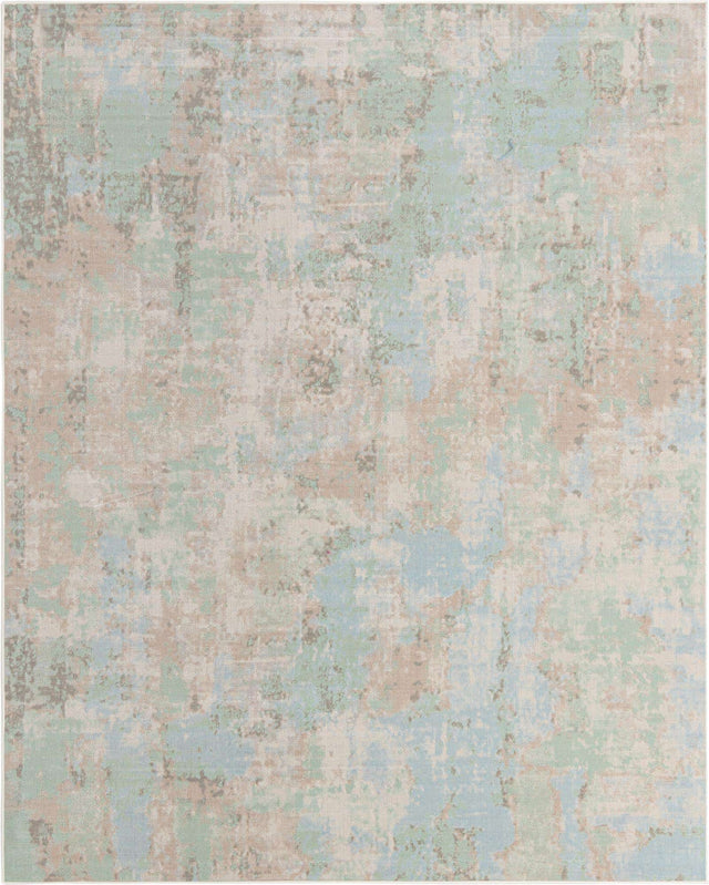 Teal 7' 10 x 10' Lotus Rectangle Area Rug 100% Polypropylene Modern Contemporary Colorful Carpet Easy Clean for Living Room, Kitchen, Dining, Office for Sale at Rug Engine