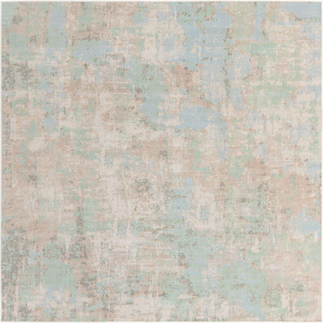 Teal 7' 10 x 7' 10 Lotus Square Area Rug 100% Polypropylene Modern Contemporary Colorful Carpet Easy Clean for Living Room, Kitchen, Dining, Office for Sale at Rug Engine