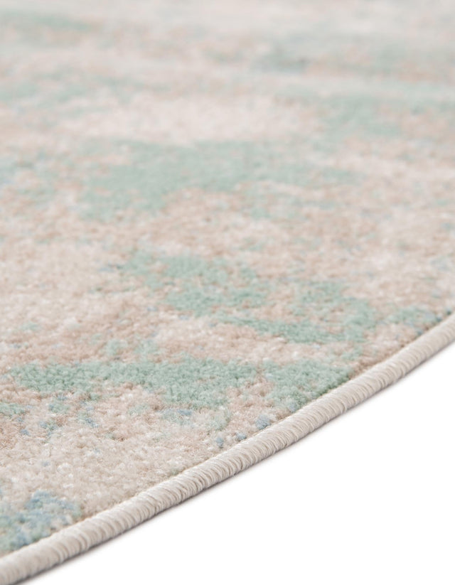 Teal 5' x 5' Lotus Round Area Rug 100% Polypropylene Modern Contemporary Colorful Carpet Easy Clean for Living Room, Kitchen, Dining, Office for Sale at Rug Engine