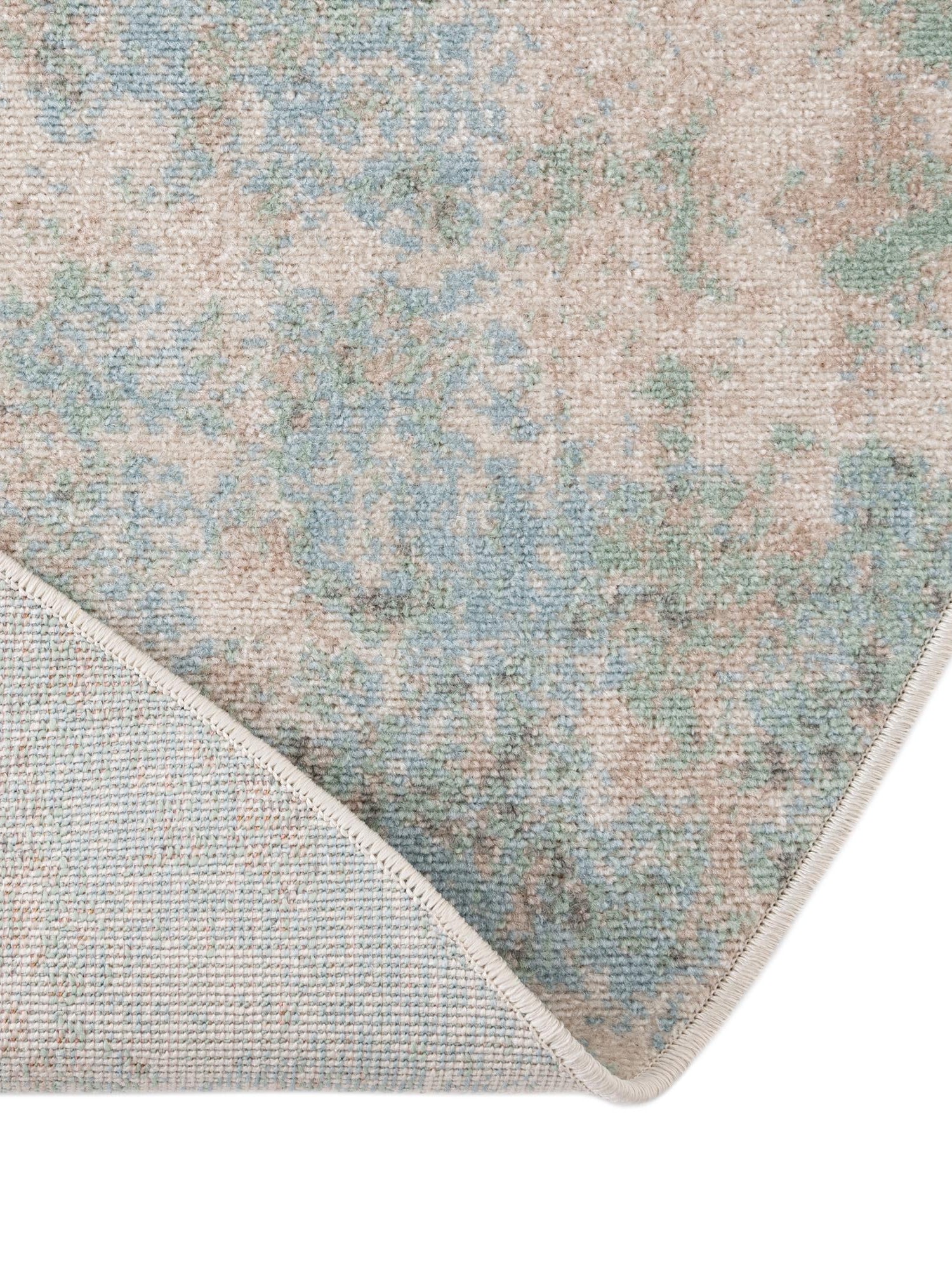 Teal 5' x 5' Lotus Round Area Rug 100% Polypropylene Modern Contemporary Colorful Carpet Easy Clean for Living Room, Kitchen, Dining, Office for Sale at Rug Engine
