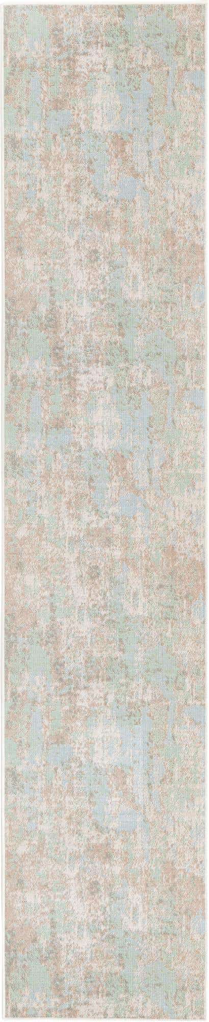 Teal 2' x 10' Lotus Runner Area Rug 100% Polypropylene Modern Contemporary Colorful Carpet Easy Clean for Living Room, Kitchen, Dining, Office for Sale at Rug Engine