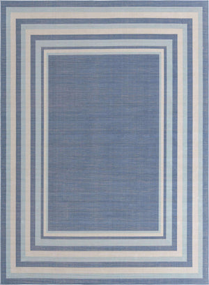 Blue 9' x 12' Lotus Rectangle Area Rug 100% Polypropylene Modern Contemporary Colorful Carpet Easy Clean for Living Room, Kitchen, Dining, Office for Sale at Rug Engine