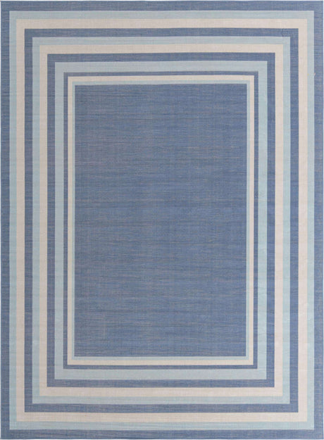 Blue 9' x 12' Lotus Rectangle Area Rug 100% Polypropylene Modern Contemporary Colorful Carpet Easy Clean for Living Room, Kitchen, Dining, Office for Sale at Rug Engine