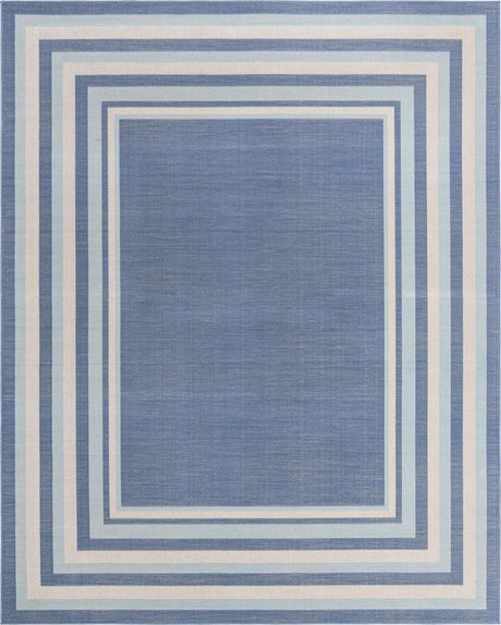 Blue 8' x 10' Lotus Rectangle Area Rug 100% Polypropylene Modern Contemporary Colorful Carpet Easy Clean for Living Room, Kitchen, Dining, Office for Sale at Rug Engine