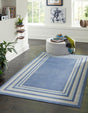 Blue 4' 1 x 6' 1 Lotus Rectangle Area Rug 100% Polypropylene Modern Contemporary Colorful Carpet Easy Clean for Living Room, Kitchen, Dining, Office for Sale at Rug Engine