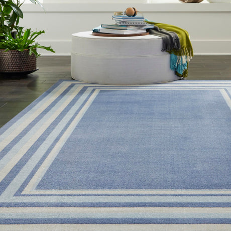 Blue 8' x 10' Lotus Rectangle Area Rug 100% Polypropylene Modern Contemporary Colorful Carpet Easy Clean for Living Room, Kitchen, Dining, Office for Sale at Rug Engine