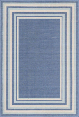 Blue 4' 1 x 6' 1 Lotus Rectangle Area Rug 100% Polypropylene Modern Contemporary Colorful Carpet Easy Clean for Living Room, Kitchen, Dining, Office for Sale at Rug Engine
