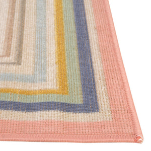 Multicolor 5' 3 x 8' Lotus Rectangle Area Rug 100% Polypropylene Modern Contemporary Colorful Carpet Easy Clean for Living Room, Kitchen, Dining, Office for Sale at Rug Engine