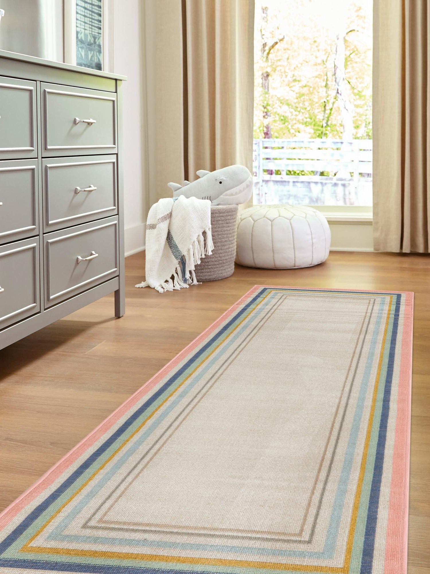 Multicolor 2' x 10' Lotus Runner Area Rug 100% Polypropylene Modern Contemporary Colorful Carpet Easy Clean for Living Room, Kitchen, Dining, Office for Sale at Rug Engine