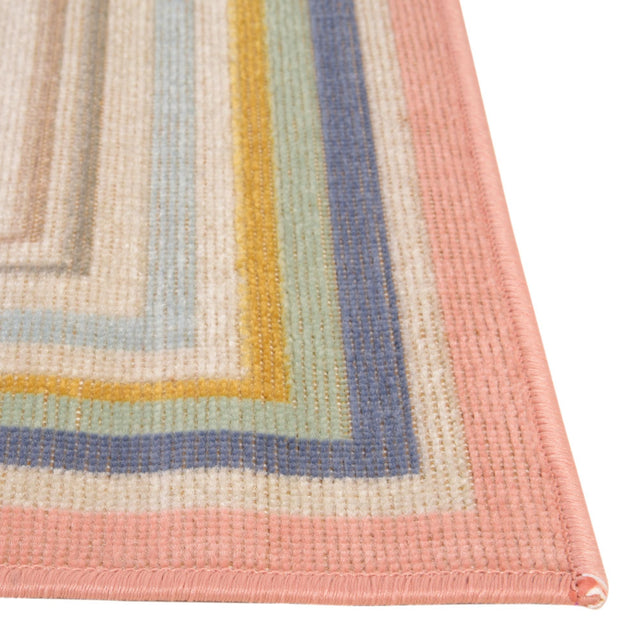 Multicolor 2' x 10' Lotus Runner Area Rug 100% Polypropylene Modern Contemporary Colorful Carpet Easy Clean for Living Room, Kitchen, Dining, Office for Sale at Rug Engine