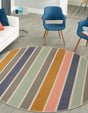 Multicolor 3' 3 x 3' 3 Lotus Round Area Rug 100% Polypropylene Modern Contemporary Colorful Carpet Easy Clean for Living Room, Kitchen, Dining, Office for Sale at Rug Engine